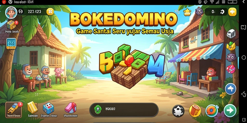 Screenshot dari gameplay BOKEDOMINO yang menghibur dan santai.