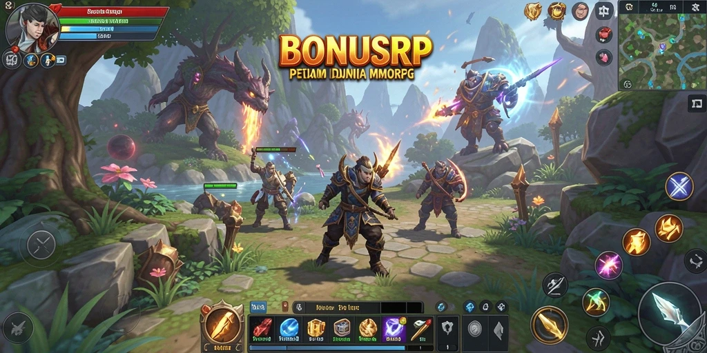 Tampilan gameplay BONUSRP yang memikat dalam dunia MMORPG.