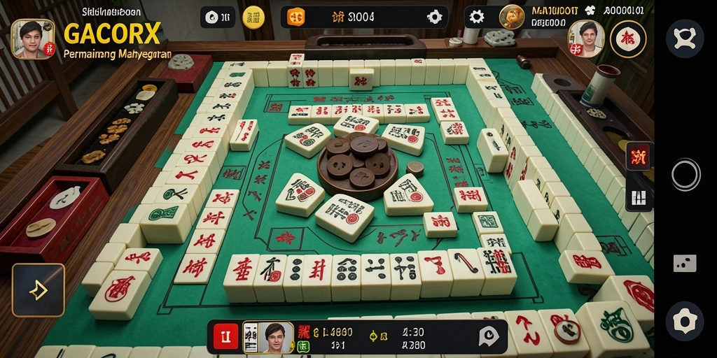 Tampilan menarik dari gameplay Mahjong yang seru di GACORX.