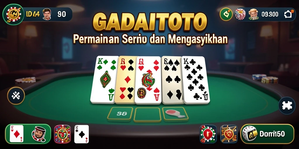 Screenshot fitur gameplay GADAITOTO yang menarik saat bermain Domino.