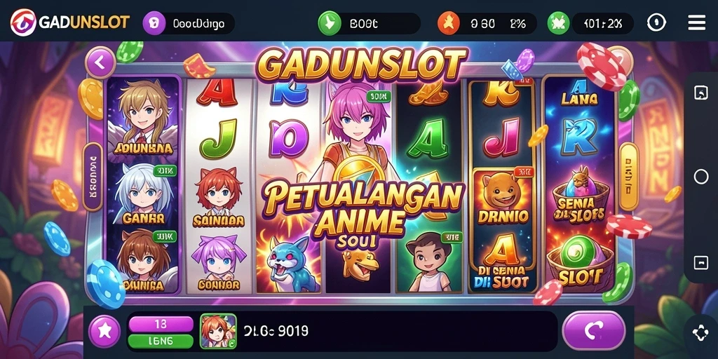 Screenshot gameplay <strong>GADUNSLOT</strong> yang menampilkan karakter anime yang menarik.
