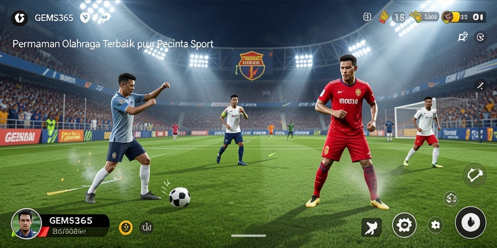 Tampilan gameplay GEMS365 yang menampilkan aksi olahraga seru.
