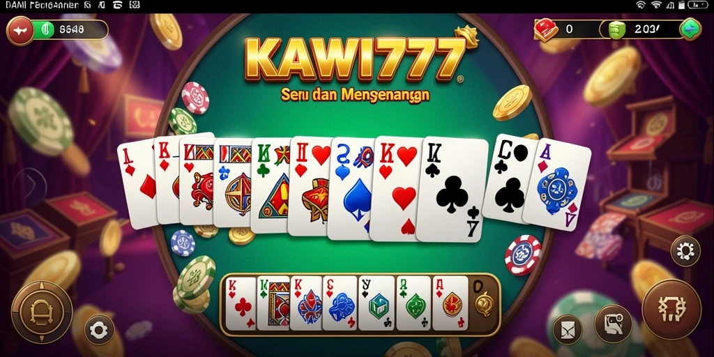 Tampilan gameplay seru KAWI777 dengan fitur domino.