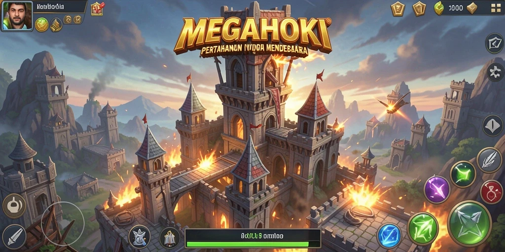 Gameplay seru MEGAHOKI dalam pertahanan menara.