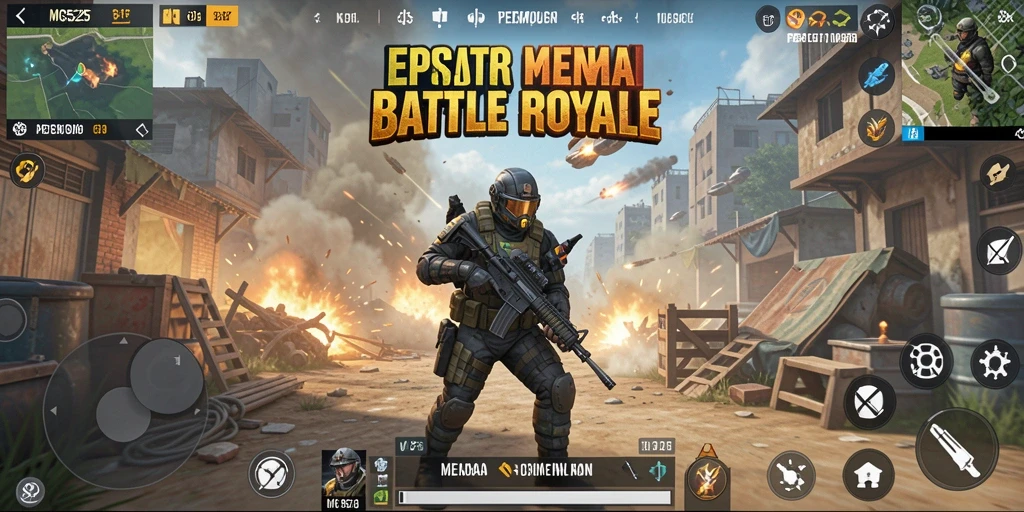 Gameplay seru dalam MG525 dengan aksi Battle Royale yang mendebarkan.