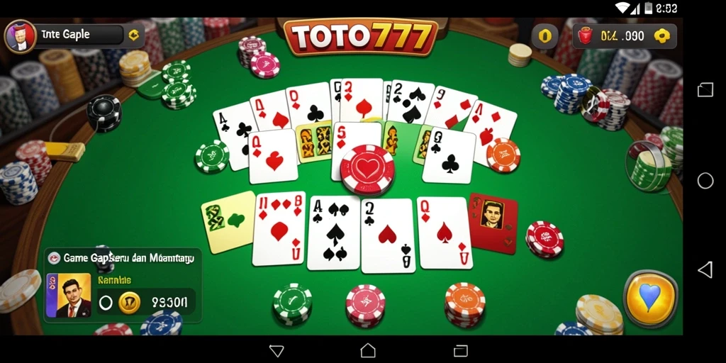 TOTO777 memperlihatkan antarmuka gameplay Gaple yang mengasyikkan.